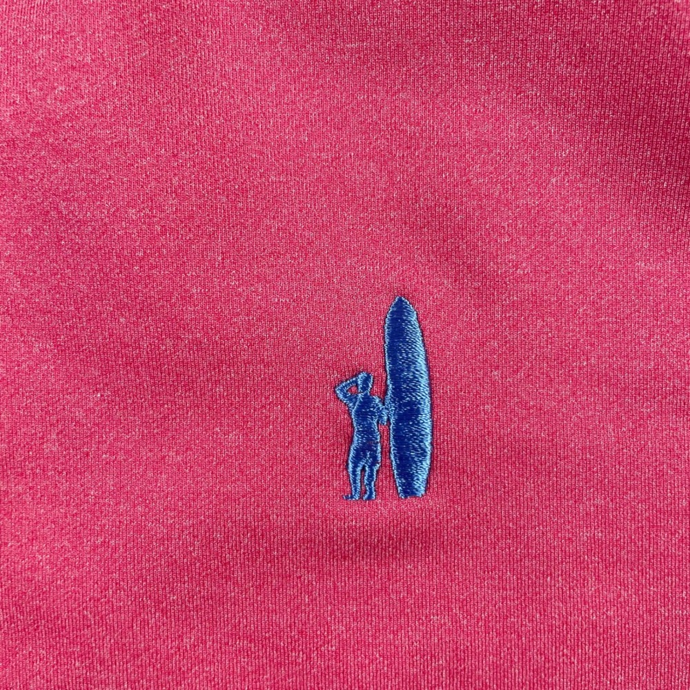 Johnnie-O Mens XL ThermoTech Quarter Zip Pullover Pink Heather Blue Trim Logo‎ - Picture 4 of 6